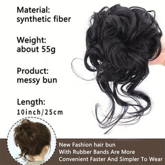 Messy Bun Wavy Hair Scrunchies Extensions Claw Clip In Hair Bun Chignons