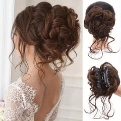 Messy Bun Wavy Hair Scrunchies Extensions Claw Clip In Hair Bun Chignons