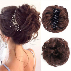 Curly Short Synthetic Hair Extension Chignon Bun Updo Ponytail Piece