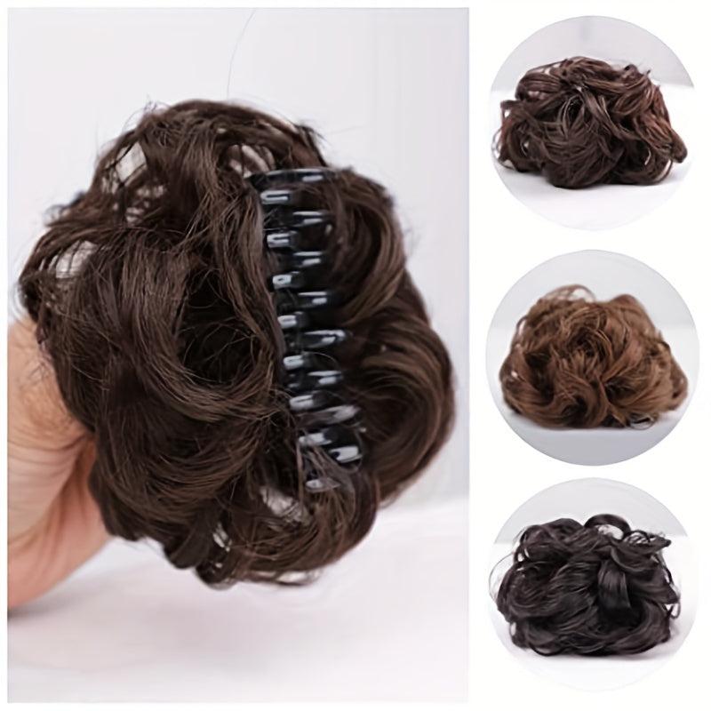 Curly Short Synthetic Hair Extension Chignon Bun Updo Ponytail Piece