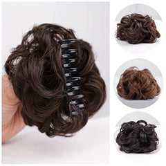 Curly Short Synthetic Hair Extension Chignon Bun Updo Ponytail Piece
