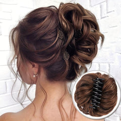 Curly Short Synthetic Hair Extension Chignon Bun Updo Ponytail Piece