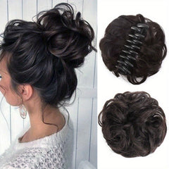 Curly Short Synthetic Hair Extension Chignon Bun Updo Ponytail Piece