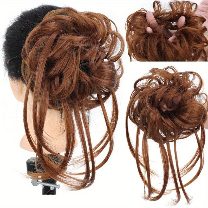 Tousled Updo Messy Hair Bun Curly Wavy Hair Piece Hair Extensions