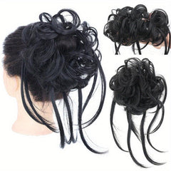 Tousled Updo Messy Hair Bun Curly Wavy Hair Piece Hair Extensions