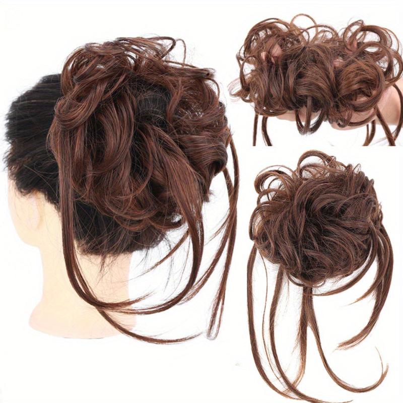 Tousled Updo Messy Hair Bun Curly Wavy Hair Piece Hair Extensions
