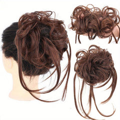 Tousled Updo Messy Hair Bun Curly Wavy Hair Piece Hair Extensions