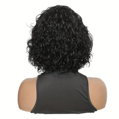 Short Water Wave Bob Cut Wig Natural Brown Human Hair Wig