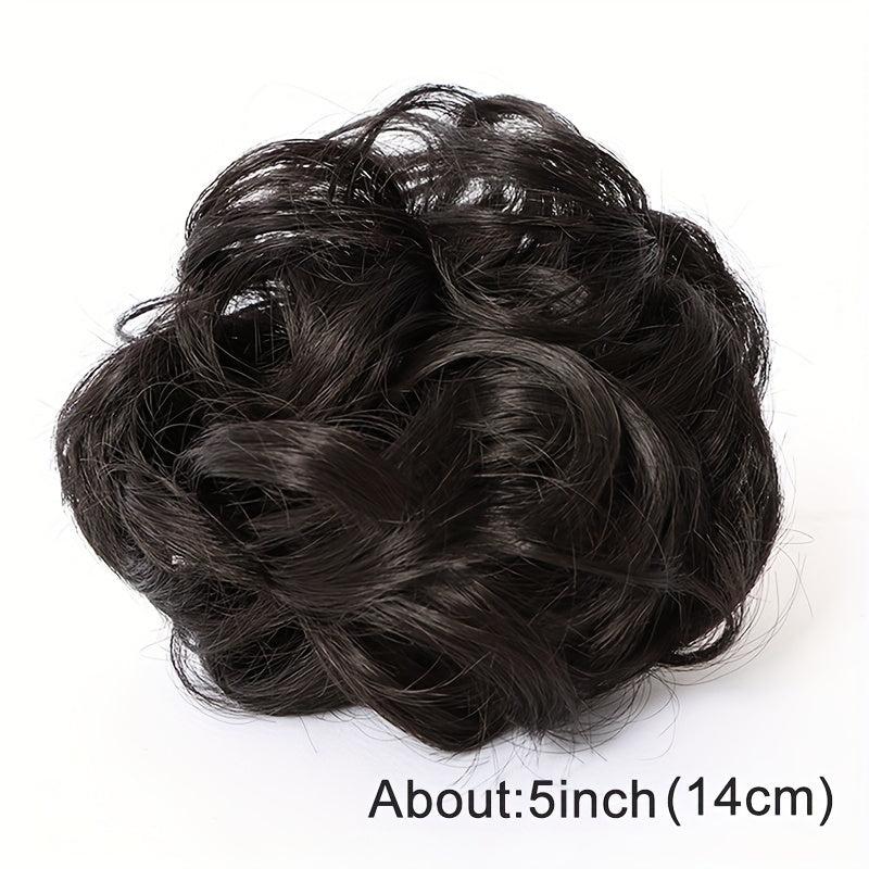 Messy Wavy Claw Clip Hair Bun Short Synthetic Chignon Donut Roller Updo Ponytail