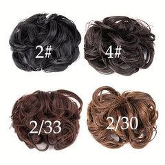Messy Wavy Claw Clip Hair Bun Short Synthetic Chignon Donut Roller Updo Ponytail