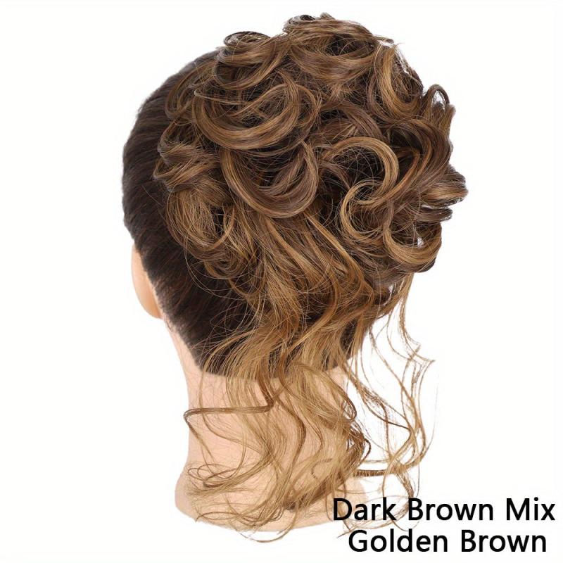 24 Cm Messy Hair Bun Hair Piece Scrunchies Wavy Updo Bun Chignon Hairpiece