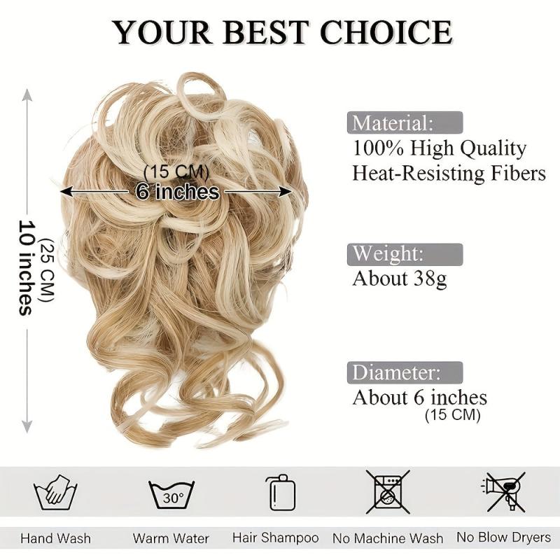 24 Cm Messy Hair Bun Hair Piece Scrunchies Wavy Updo Bun Chignon Hairpiece