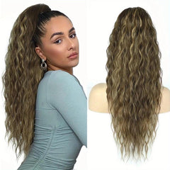 Long Curly Wavy Claw Clip Ponytail 26 Inch Synthetic Hair Extension