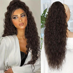 Long Curly Wavy Claw Clip Ponytail 26 Inch Synthetic Hair Extension