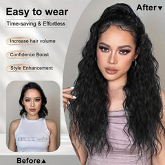 Long Curly Wavy Claw Clip Ponytail 26 Inch Synthetic Hair Extension