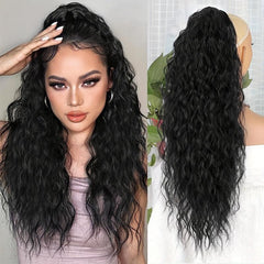 Long Curly Wavy Claw Clip Ponytail 26 Inch Synthetic Hair Extension