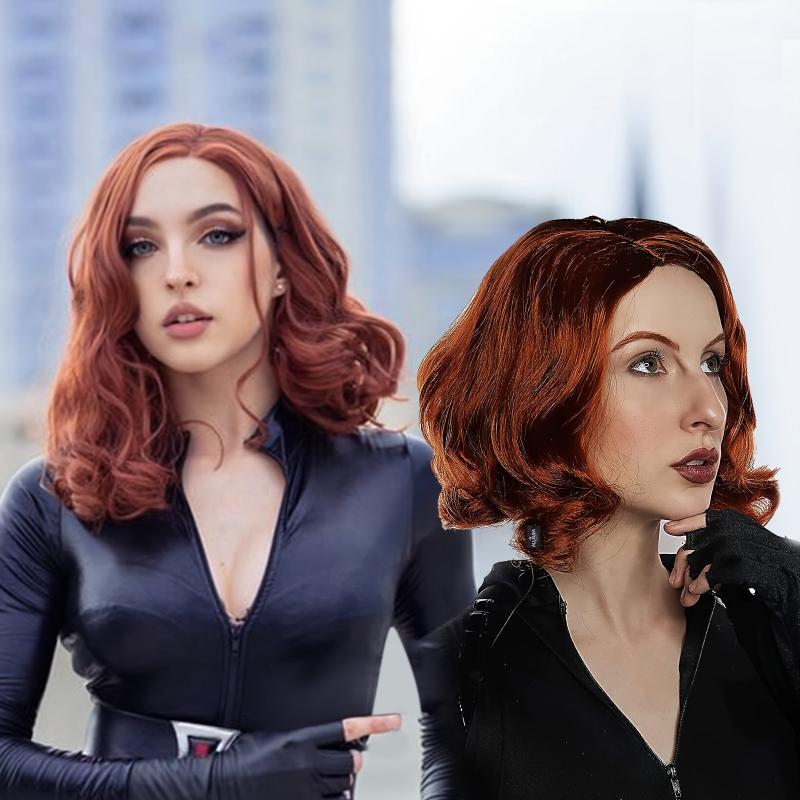 Red Curly Wave Women Wig Costume Cosplay Halloween Hair Wigs