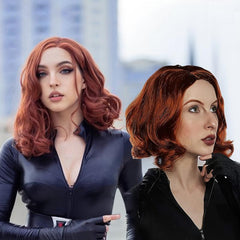 Red Curly Wave Women Wig Costume Cosplay Halloween Hair Wigs