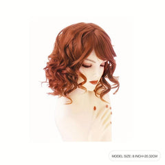 Red Curly Wave Women Wig Costume Cosplay Halloween Hair Wigs