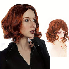 Red Curly Wave Women Wig Costume Cosplay Halloween Hair Wigs