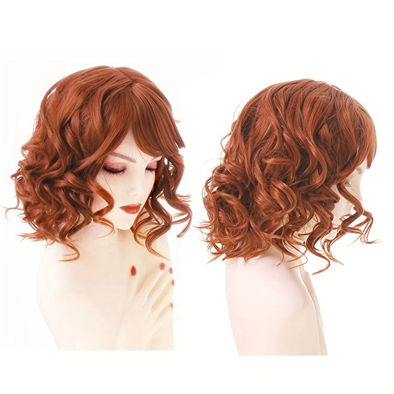 Red Curly Wave Women Wig Costume Cosplay Halloween Hair Wigs