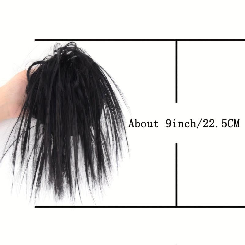 Synthetic Hair Bun Claw Clip In Ponytail Extensions for Daily Wear