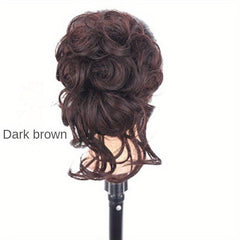 Messy Bun Hair Piece Tousled Updo Hair Bun Extensions With Elastic Rubber