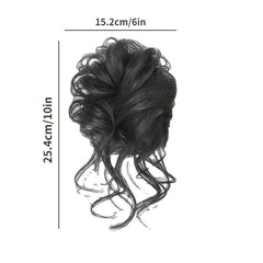 Messy Bun Hair Piece Tousled Updo Hair Bun Extensions With Elastic Rubber