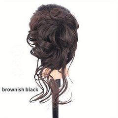 Messy Bun Hair Piece Tousled Updo Hair Bun Extensions With Elastic Rubber