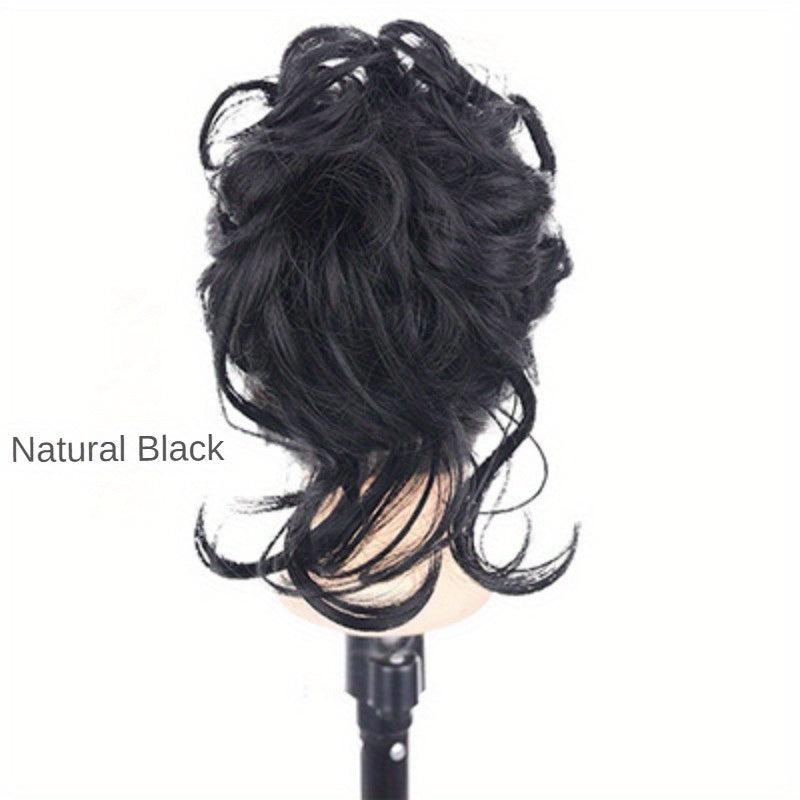 Messy Bun Hair Piece Tousled Updo Hair Bun Extensions With Elastic Rubber