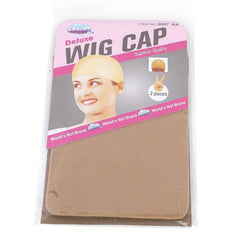 2 Pcs Wig Cap Soft & Stretchy Nylon Wig Cap for Women Light Brown Dark Brown