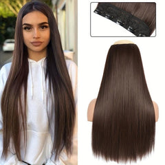 Long Straight Hair Extension 5 Clips High Temp Hair Pieces