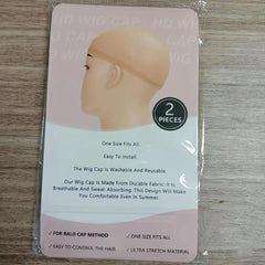 Invisible Hair Net 2pcs Stocking Caps For Wigs Stretchy Nylon Nude Wig Caps