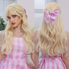 Long Wavy Copper Wigs For Women Daily Party Loose Synthetic Body Wave Hair Wig