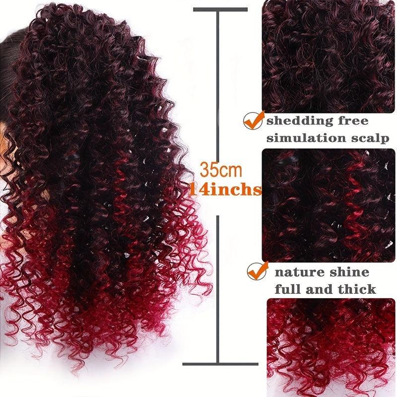 35 56 Cm Ombre Deep Wave Drawstring Ponytail Extensions