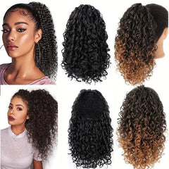 35 56 Cm Ombre Deep Wave Drawstring Ponytail Extensions