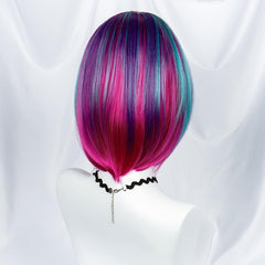 Rainbow Highlight Short Bob Wig for Cosplay Party