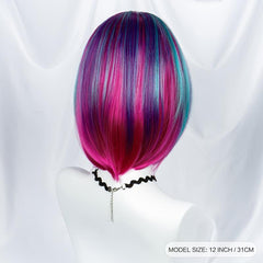 Rainbow Highlight Short Bob Wig for Cosplay Party