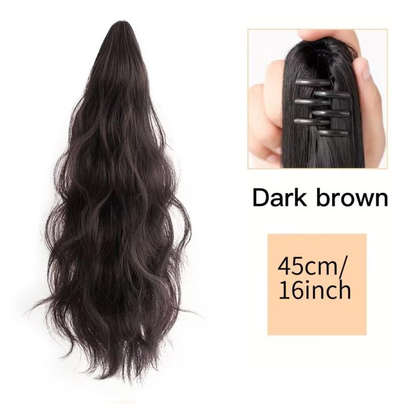 Long Curly Ponytail Extension Claw Clip Heat Resistant Synthetic Hair