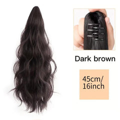 Long Curly Ponytail Extension Claw Clip Heat Resistant Synthetic Hair