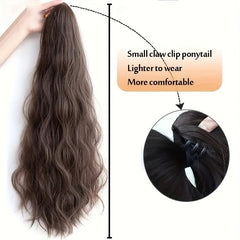 Long Curly Ponytail Extension Claw Clip Heat Resistant Synthetic Hair