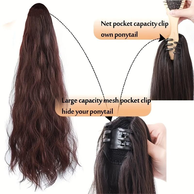 Long Curly Ponytail Extension Claw Clip Heat Resistant Synthetic Hair