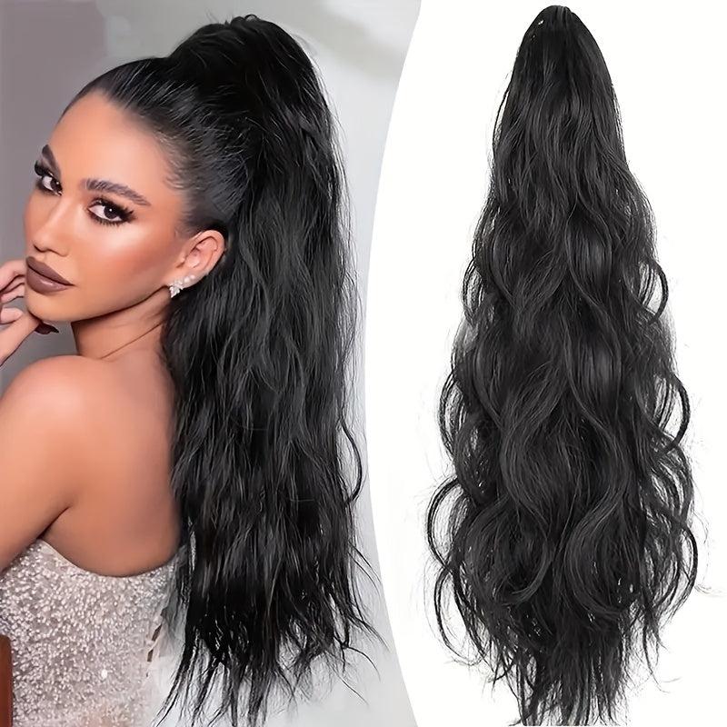 Long Curly Ponytail Extension Claw Clip Heat Resistant Synthetic Hair