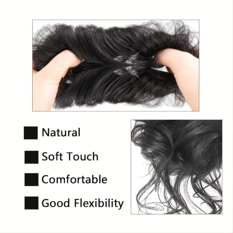 Messy Curly Wavy Hair Bun Extension Stretchy Updo Elastic Rubber