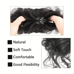 Messy Curly Wavy Hair Bun Extension Stretchy Updo Elastic Rubber