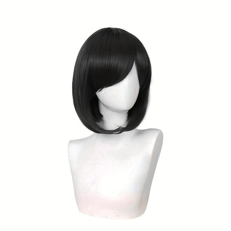 Short Straight Bob Wig With Bangs Synthetic Anime Cosplay Wig