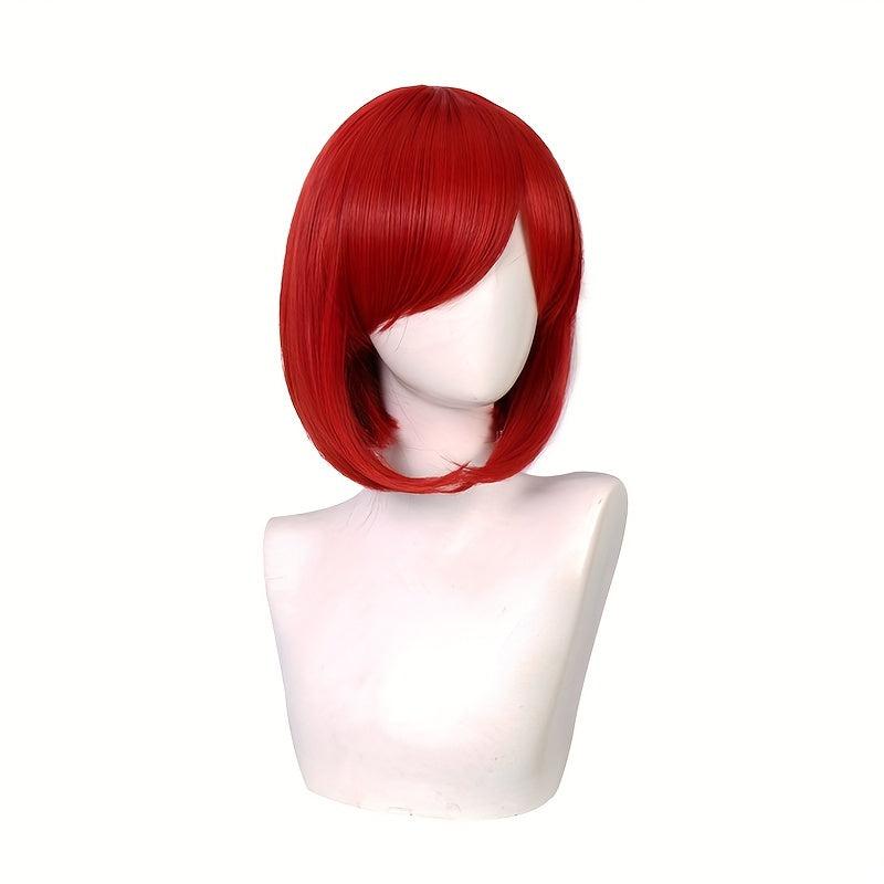 Short Straight Bob Wig With Bangs Synthetic Anime Cosplay Wig