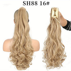 Long Curly Ponytail Synthetic Claw Clip Hair Extensions 55 Natural Look