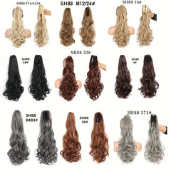 Long Curly Ponytail Synthetic Claw Clip Hair Extensions 55 Natural Look