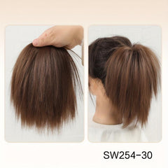 20 32 Cm Straight Chignon Messy Fluffy Hair Bun Elastic Band Hair Pieces